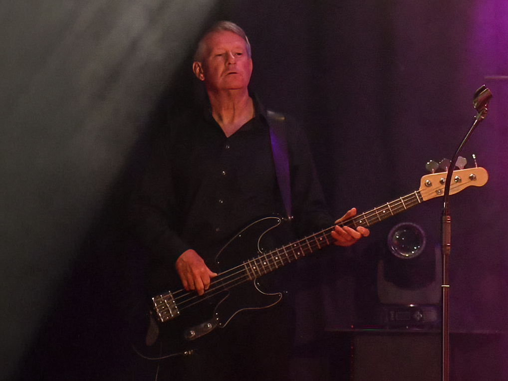 Bass Guitarist playing at a gig with Andy H and The Memphis Band