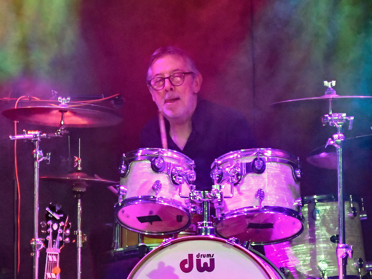 Dummer on stage at a gig with Andy H and The Memphis Band
